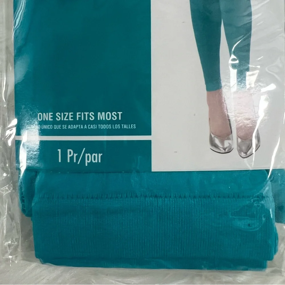 Teal Blue Footless Tights NEW adult one size fits most turquoise